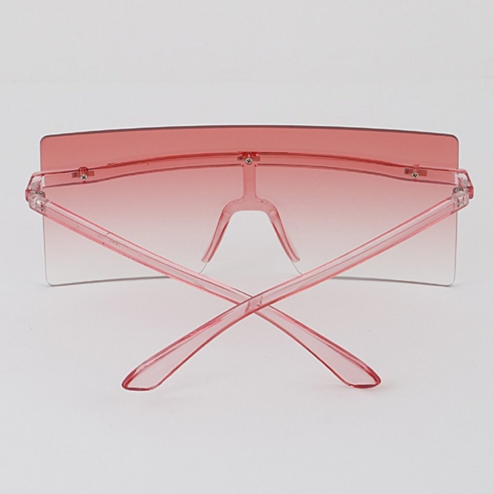 Oversized Colored Lens Square Flat Top Sunglasses - Picture 3 of 6